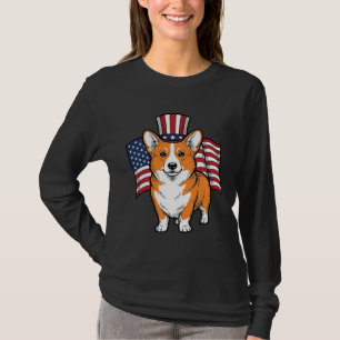 Camisa de Corgi Patriota com Desenho de Gravura Vi
