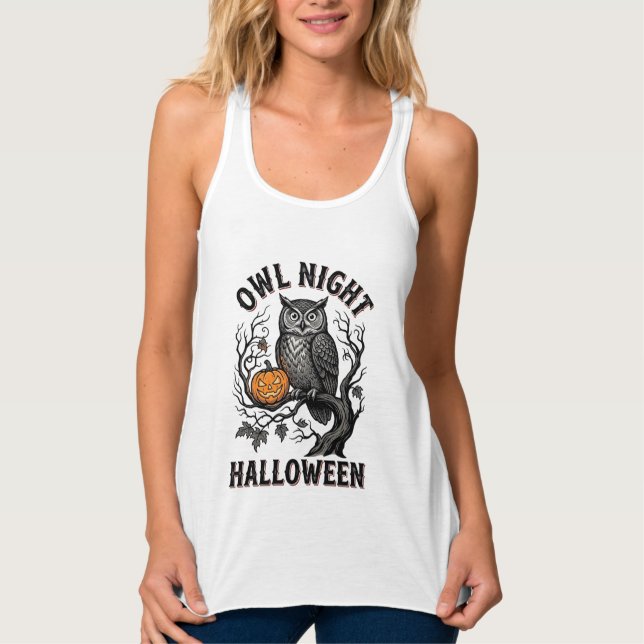 Camisa de Coruja de Halloween Desenho de Pássaro A (Frente)