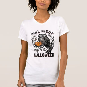 Camisa de Coruja de Halloween Vintage Desenho de P
