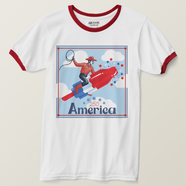 Camisa de Cowboy Pop Americana (Frente do Design)