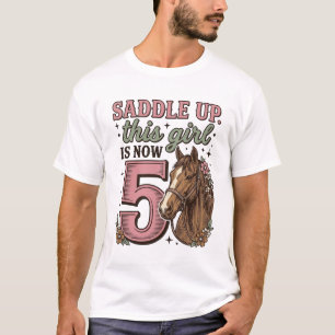 Camisa de Cowgirl Cavalgando Menina 5º Aniversário
