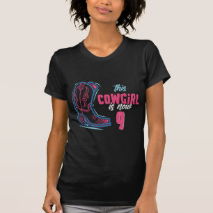 Camisa de cowgirl de 9 anos de idade - aniversário