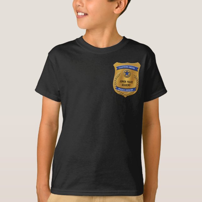 Camisa de Crachá da Polícia Júnior Personalizada (Frente)