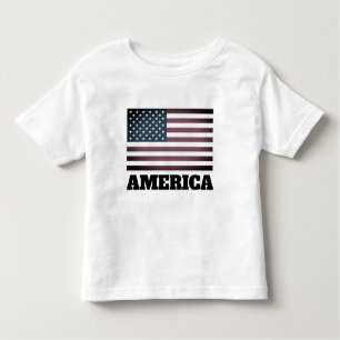 Camisa de criança com bandeira Patriótica American