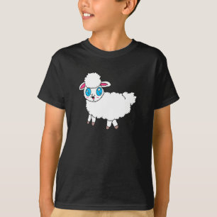Camisa de criança com ovelha de olhos grandes