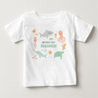 Camisa de Criança de Aniversário do Oceano