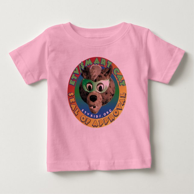 Camisa de Criança de folhas longas de gato intelig (Frente)