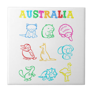 Camisa de criança do dia da Austrália Animais engr