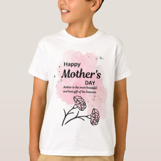 Camisa de criança floral rosa do Dia das Mães