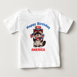 Camisa de Criança Patriota com Gatinho Siamês (10