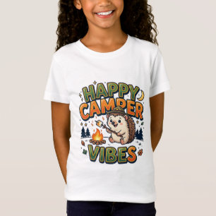 Camisa de Crianças com Vibrações de Feliz Camper e