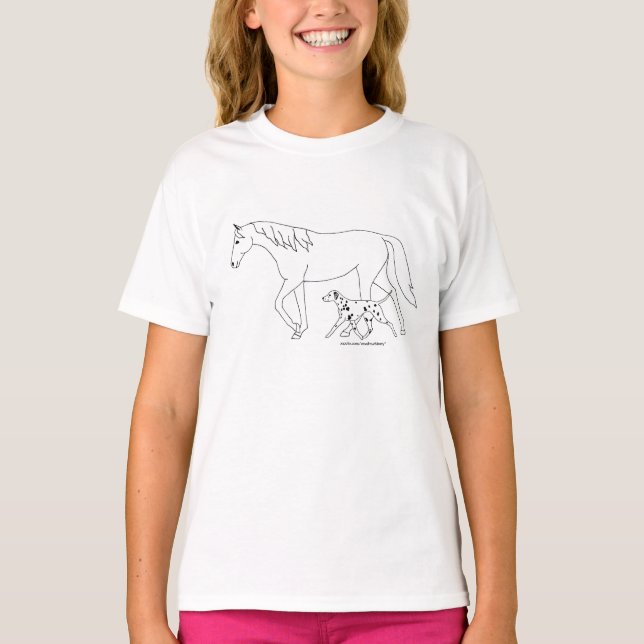 Camisa De Crianças Dalmáticas: Dal & Horse (Frente)