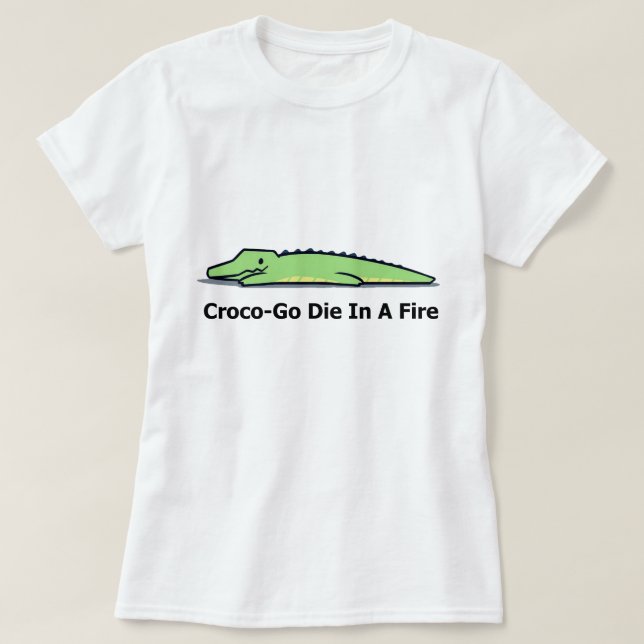 camisa de crocodilo, croco vai morrer num incêndio (Frente do Design)