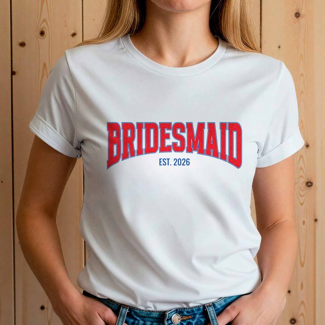 Camisa de Dama de Honra com Brilho Falso Azul e Ve (Red faux glitter with Blue)