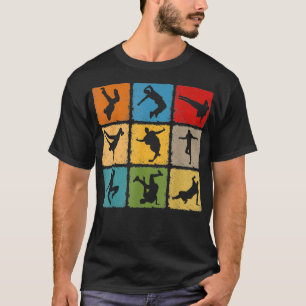 Camisa de dança de ruptura Bboy poses retrô Vintag