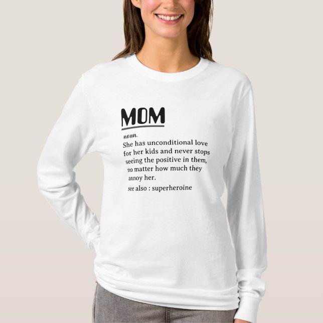 Camisa de Definição da Mãe Personalizada para o Di (Frente)