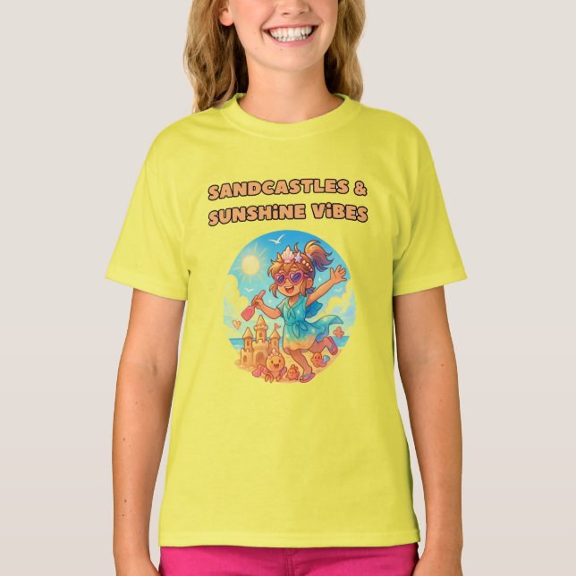 camisa de desenho animado do dia de praia (Frente)