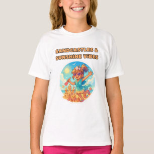 camisa de desenho animado do dia de praia