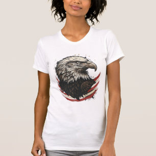 Camisa de desenho de águia careca patriótica vinta