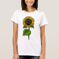Camisa de desenho de girassol