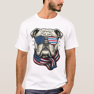 Camisa de desenho de gravação vintage Patriotic Bu