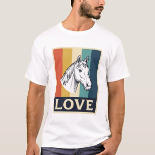 Camisa de Desenho de Gravura Retro de Amor de Cava