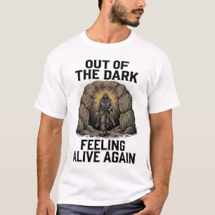 Camisa de desenho de gravura Revival Vintage Cave_