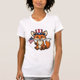 Camisa de Desenho de Gravura Vintage Raposa Patrió