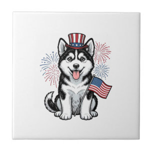 Camisa de Desenho Vintage de Cachorro Husky Patrio