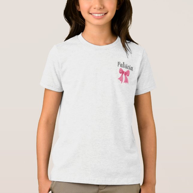 Camisa de Design da Escola de Menina de Nome Perso (Frente)