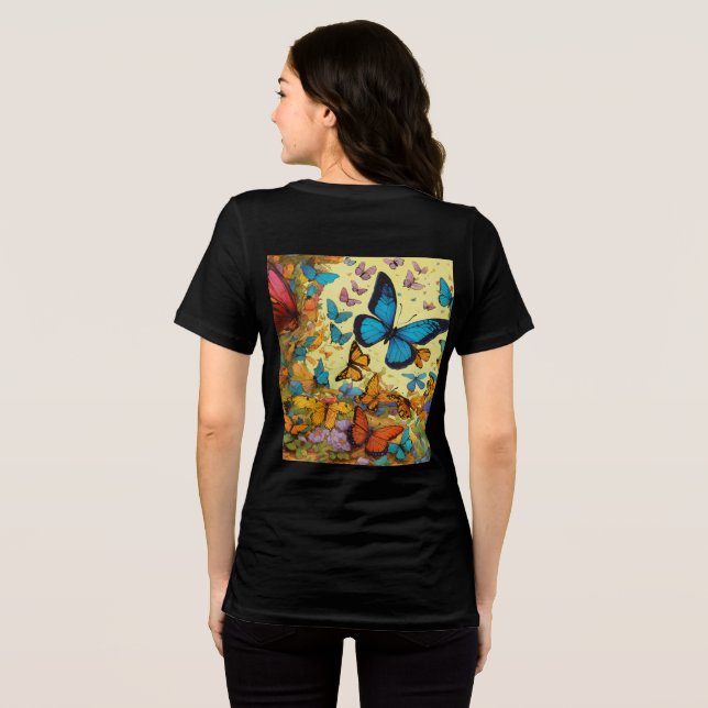 Camisa de Design de borboletas graciosa (Verso completo)