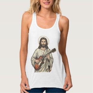 Camisa de design de gravura de guitarrista sagrado