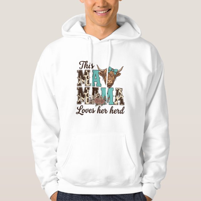 Camisa de Design de Vaca das Terras Altas Mãe Ama  (Frente)