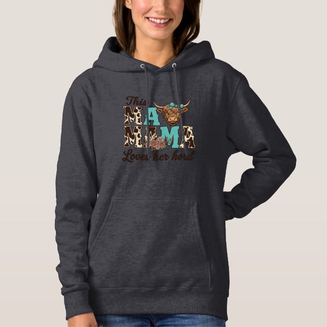 Camisa de Design de Vaca das Terras Altas Mãe Ama  (Frente)
