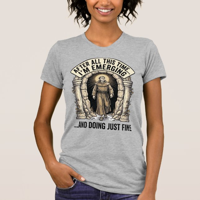 Camisa de design gráfico de humor de caverna vinta (Frente)