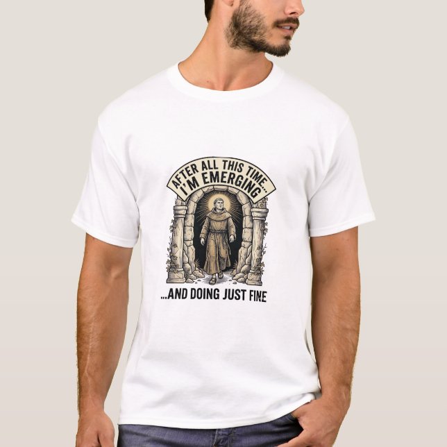 Camisa de design gráfico de humor de caverna vinta (Frente)