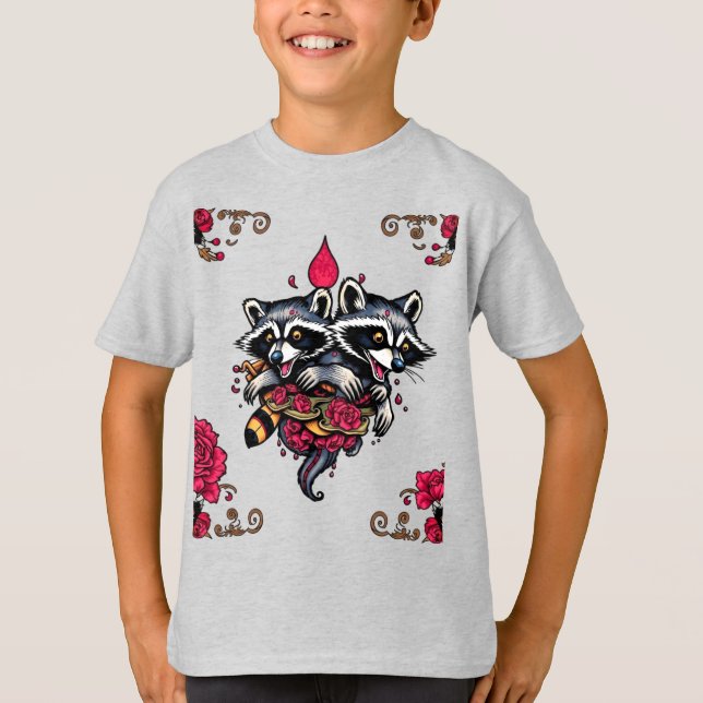 Camisa de design raccoon 6 (Frente)