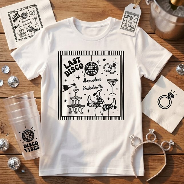 Camisa de despedida de solteira retro Last Disco | (Criador carregado)