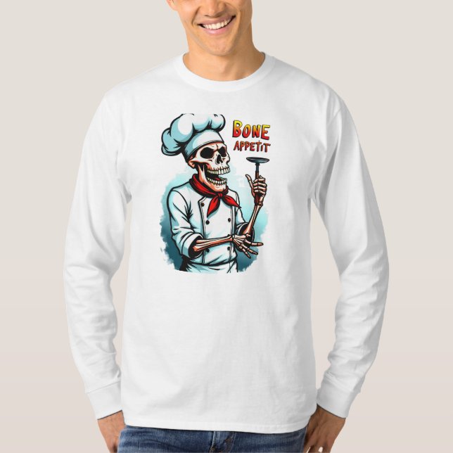 Camisa de Dia das Bruxas de Apetite Óssea - Chef d (Frente)