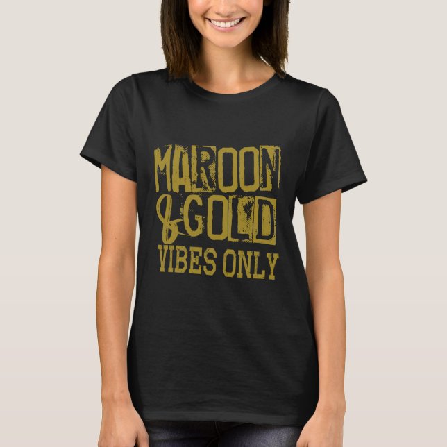 Camisa de Dia de Jogo Maroon Gold Vibes Only High  (Frente)