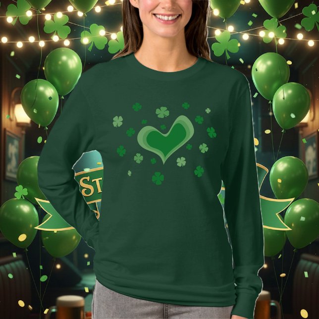 camisa de Dia de São Patrício | Manga comprida com (St Patrick's Day shirt)