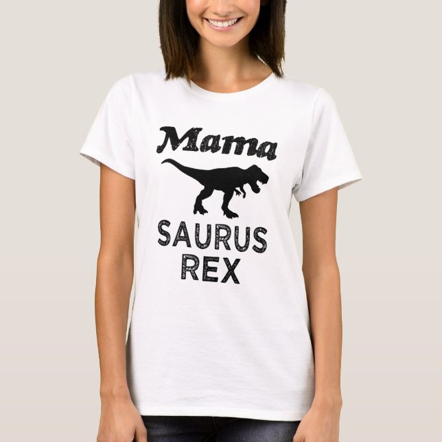 Camisa de Dino da mamã das mulheres do Mama Saurus (Frente)