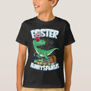 Camisa de Dinossauro da Páscoa Coelho Caça ao Ovo
