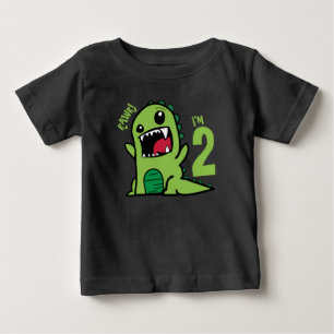 Camisa de Dinossauro de Aniversário de 2 anos, Raw