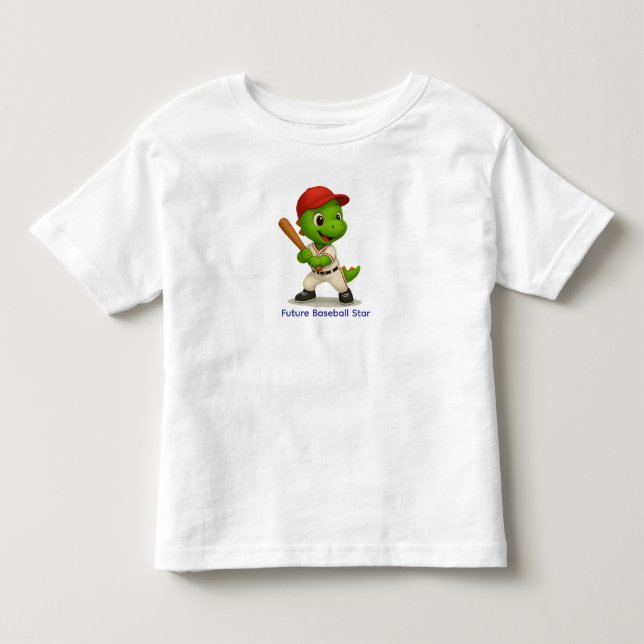 Camisa de Dinossauro de Beisebol Fofa  (Frente)