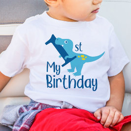 Camisa de Dinossauro do Meu 1º Aniversário Menino