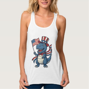 Camisa de Dinossauro Patriótico Vintage Vetor Desi