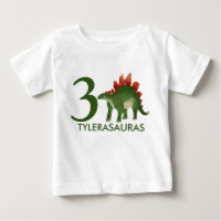 Camisa de Dinossauro Personalizada de Aniversário,