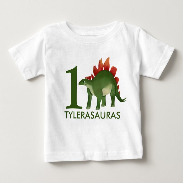 Camisa de Dinossauro Personalizada de Aniversário, (Frente)