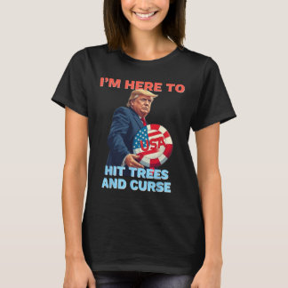 Camisa de Disc Golf Engraçada Acerte Árvores e Xin